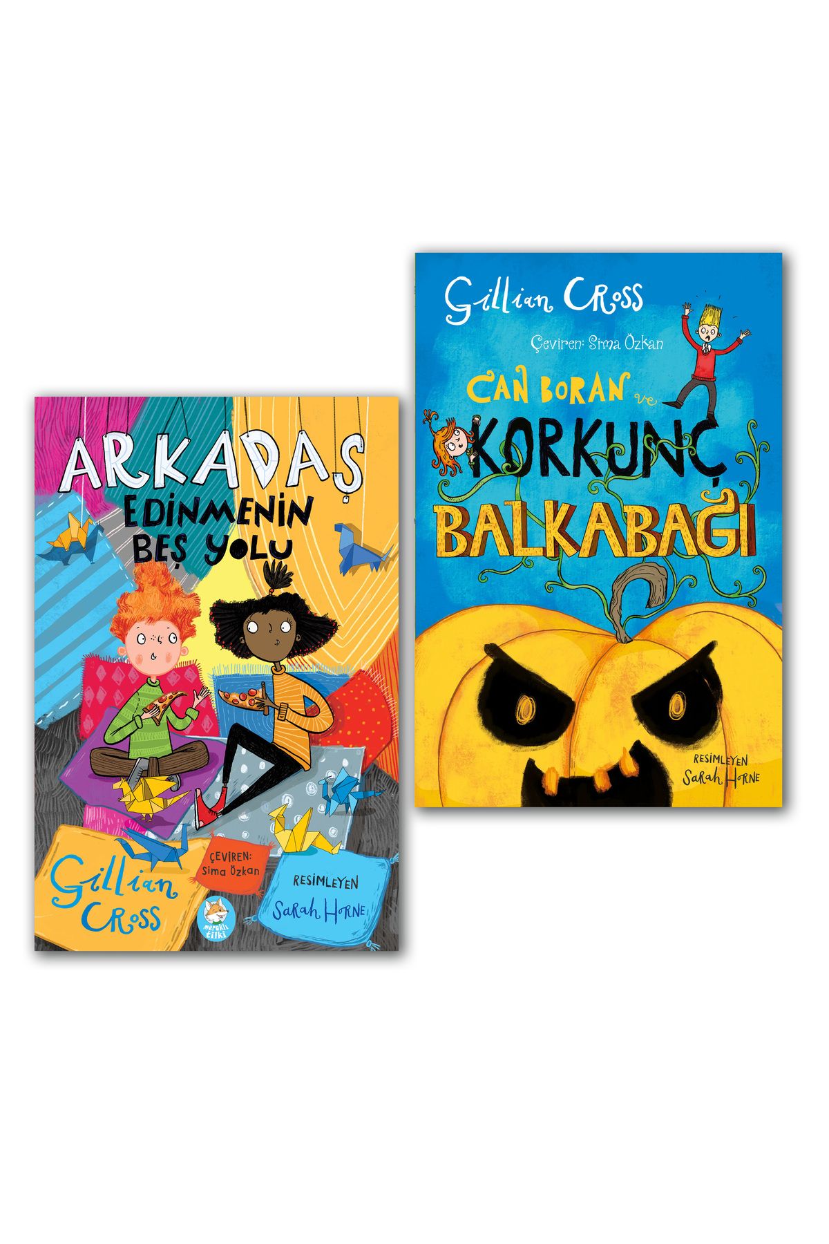 MERAKLI TİLKİ KİTAPLIĞI Gillian Cross 2'li hikâye seti- Arkadaş Edinmenin Beş Yolu - Can Boran ve Korkunç Balkabağı