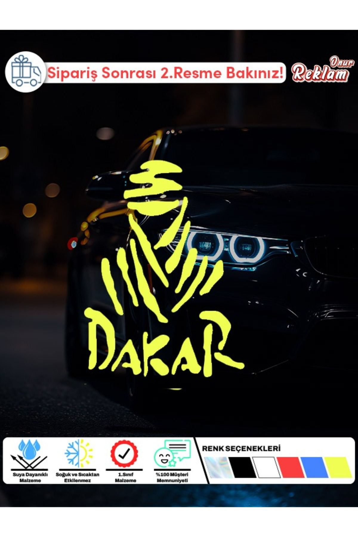 Onur Reklam Dakar Ralli Temalı Sticker – 15x11 cm | Suya Dayanıklı Off-Road Tasarım