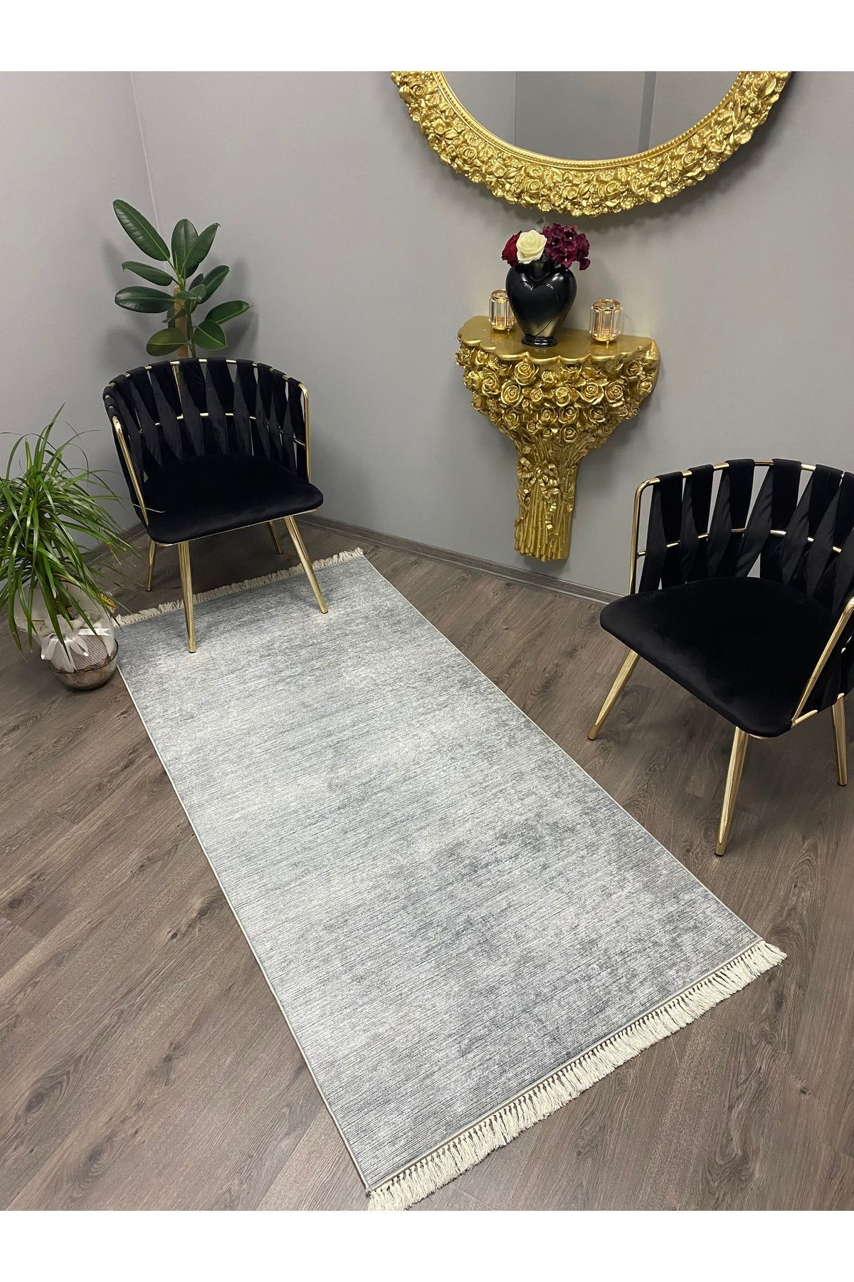 Monisso MONİSSO HALI Milad Gri Kaymaz Taban, leke Tutmaz, Mutfak Halısı, Salon Halısı ve Yolluk