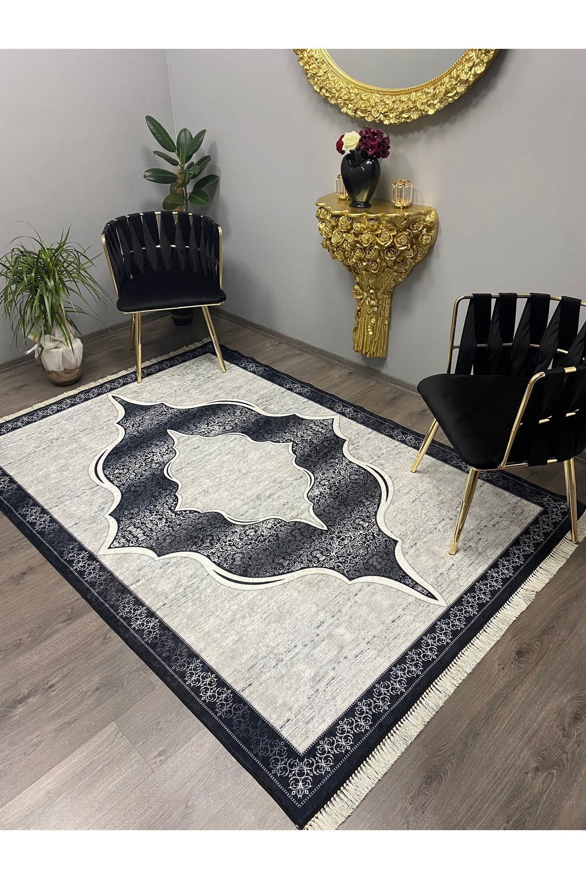 Monisso MONİSSO HALI Afitap Gri Kaymaz Taban, leke Tutmaz, Mutfak Halısı, Salon Halısı ve Yolluk