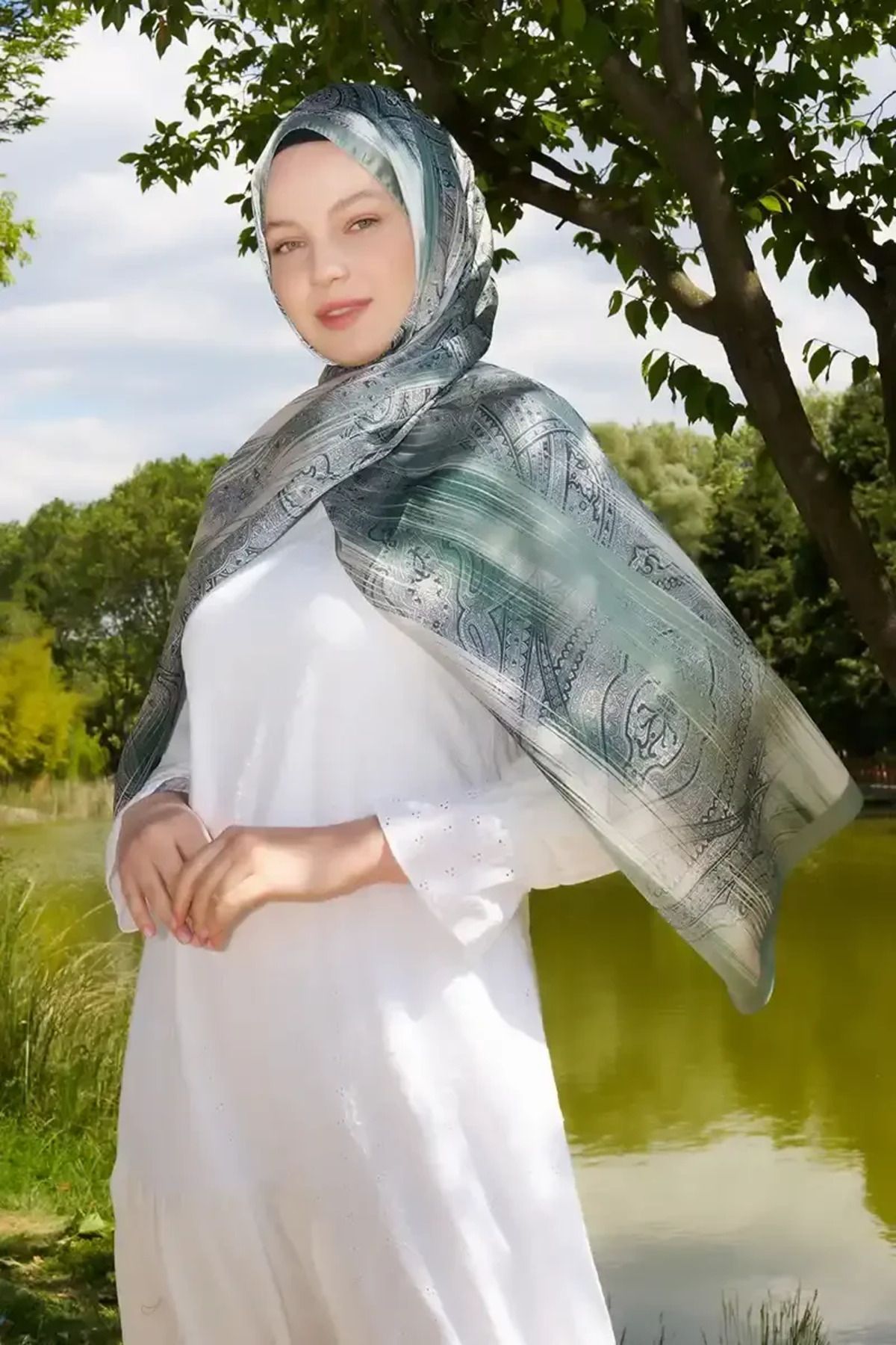 Madame Polo Crystal Hola Desen Şal - Mint