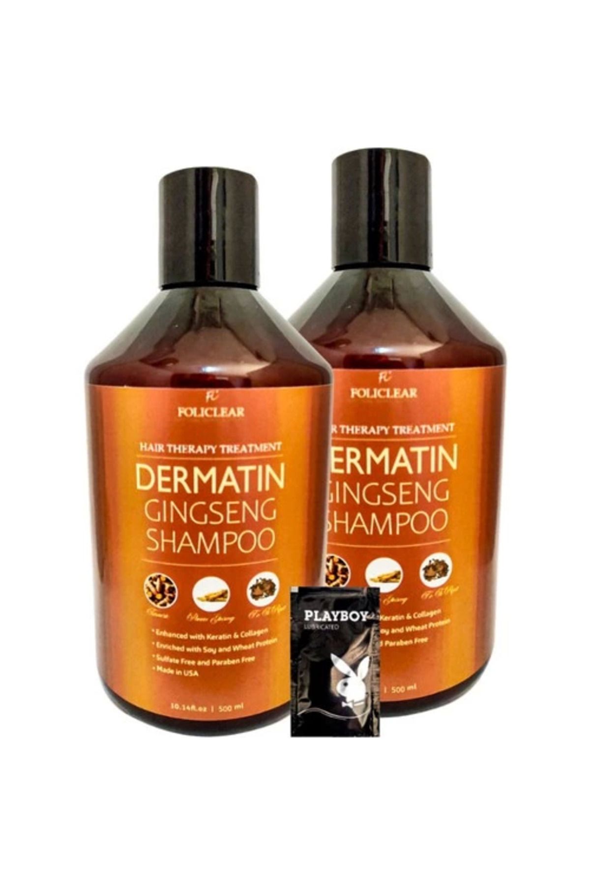feifei Policlear Dermatin Shampoo Ginsengli Özel Bakım Şampuanı 500 ml x 2 adet + Jel