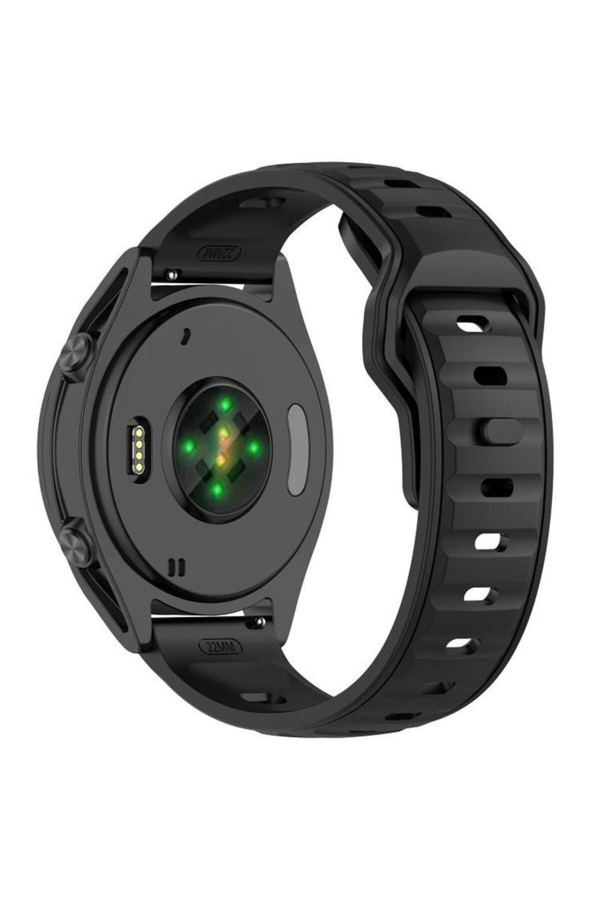 Alstrap Huawei Watch Gt5/Gt4/Gt3 Pro/Gt3 46mm Uyumlu 22mm Spor Çift Ton Silikon Kordon Kayış