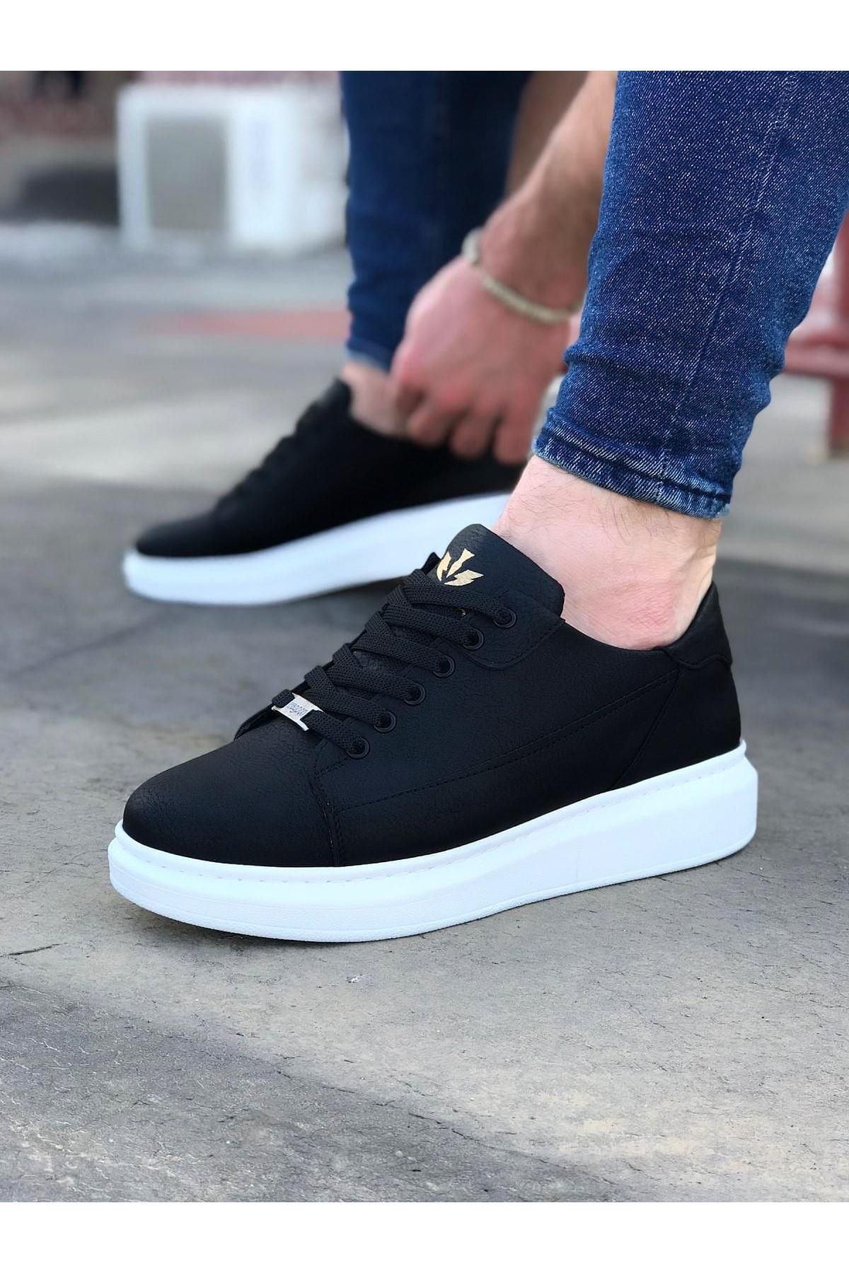 Celira HS028 Siyah Bağcıklı Kalın Taban Casual Erkek Ayakkabı