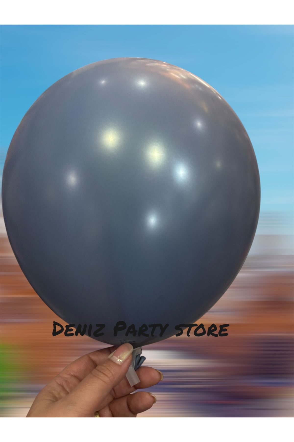 Deniz Party Store Rustik İdigo Metalik Koyu Mavi balon 5 adet