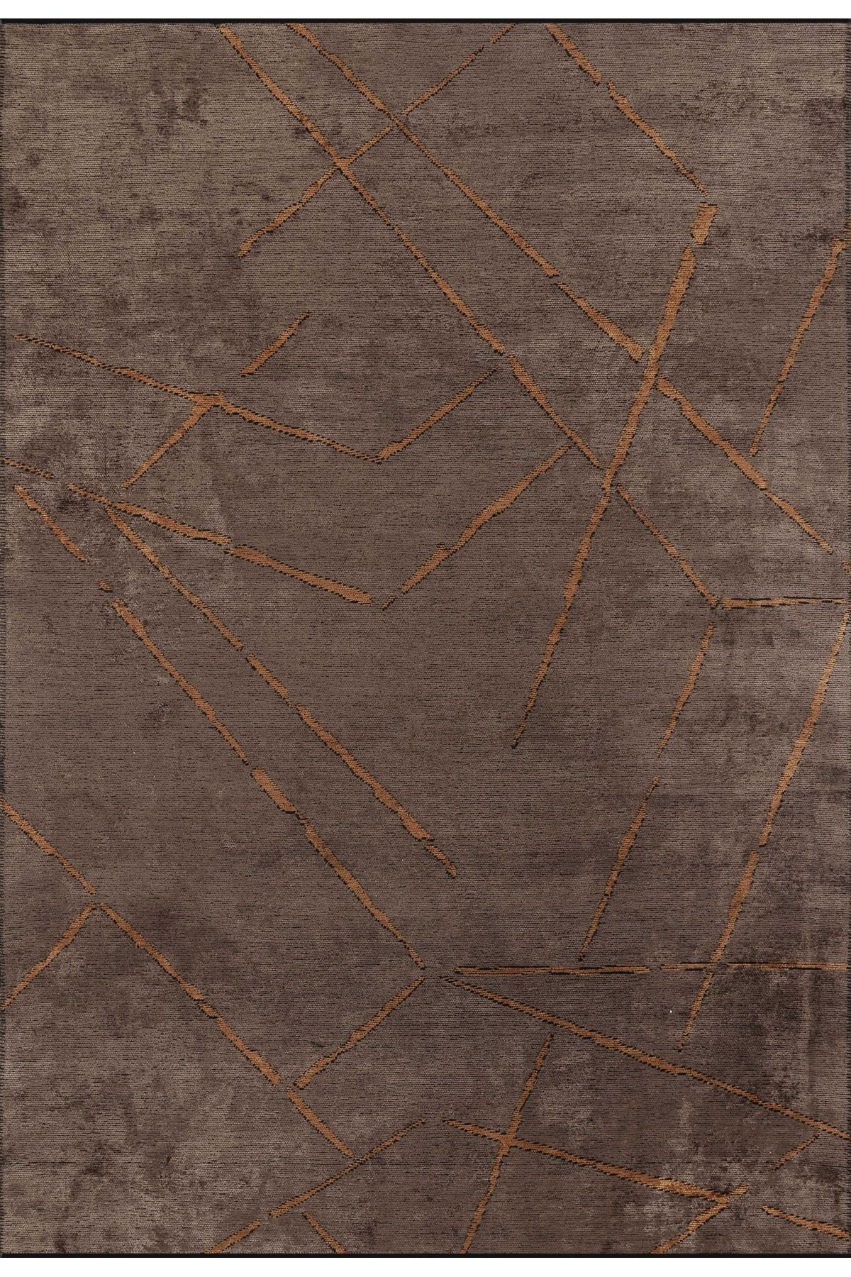 akbel halı & yatak exclusive home design Hare Premium 1313 Kahve-Kiremit - Pamuk Şönil Dokuma Halı | Parlak Salon Halısı