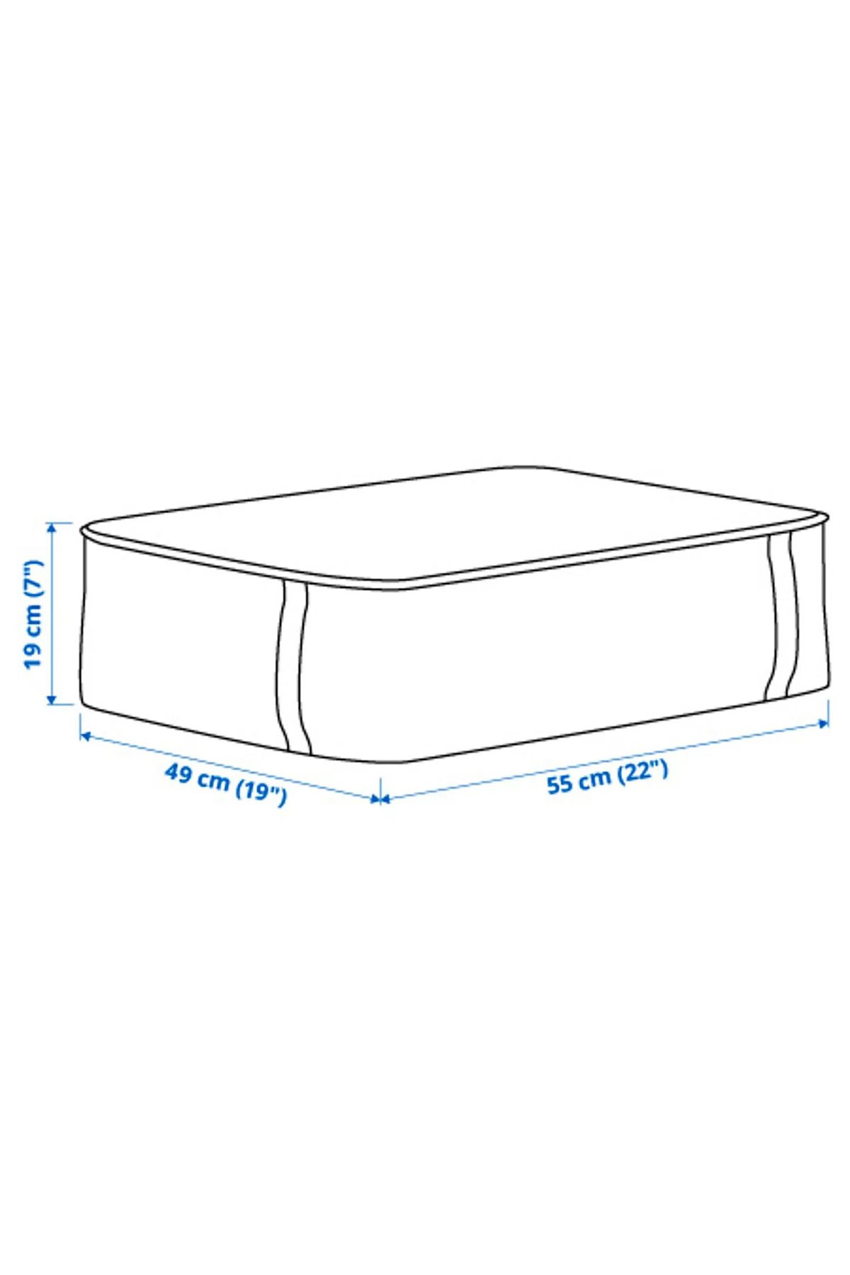 IKEA hurç, turkuaz, 55x49x19 cm, mavi baza altı hurç