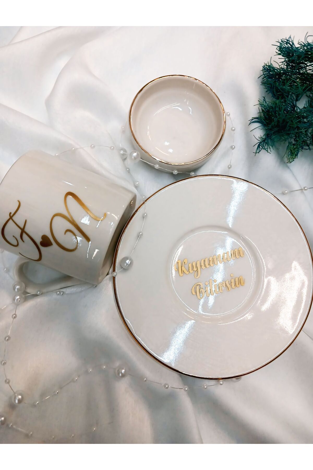 SözNişan Damat Fincanı Gold-Gümüş, Baskılı Kişiye Özel