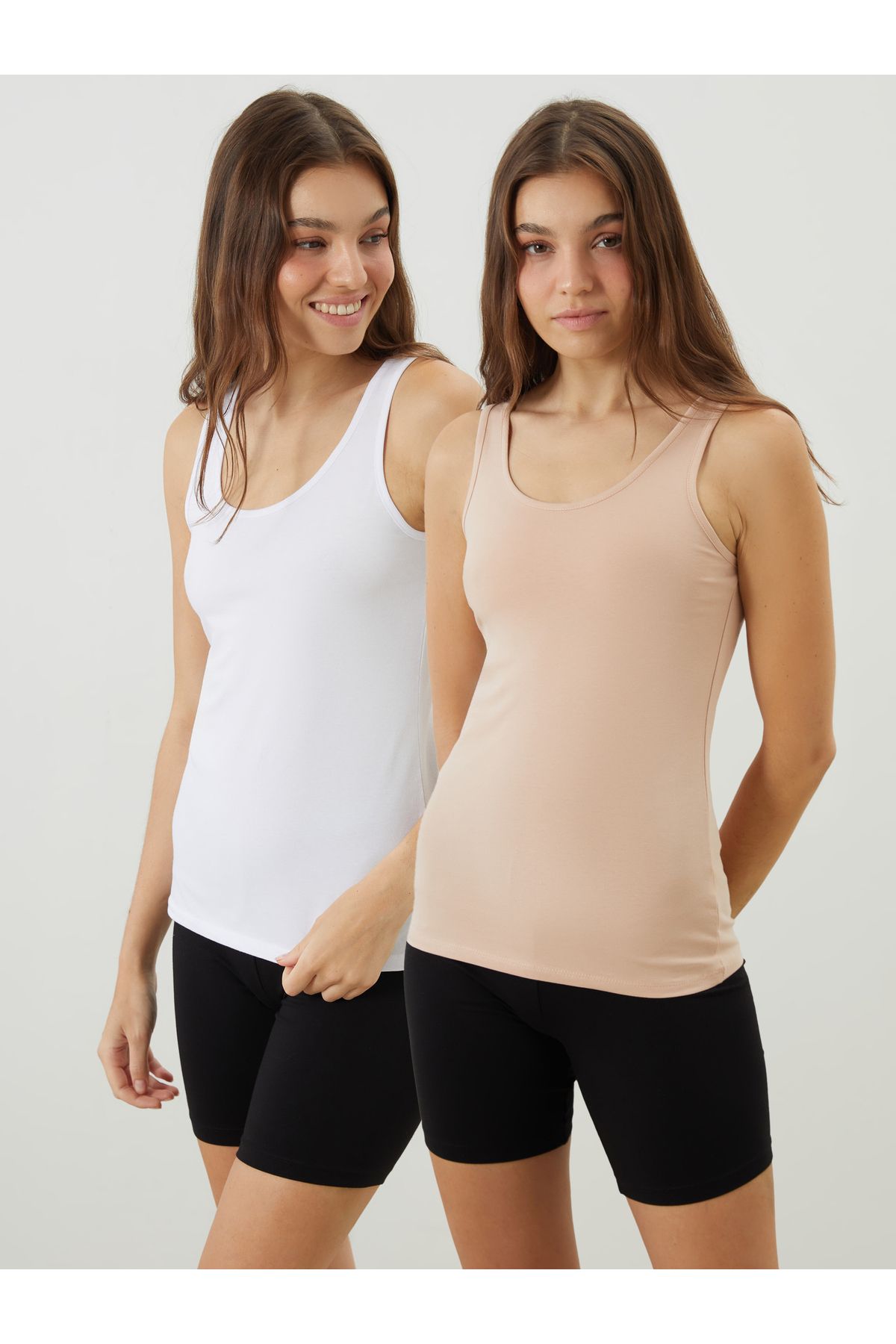 LC Waikiki-Damen-Unterhemden mit U-Ausschnitt, 2er-Pack 1