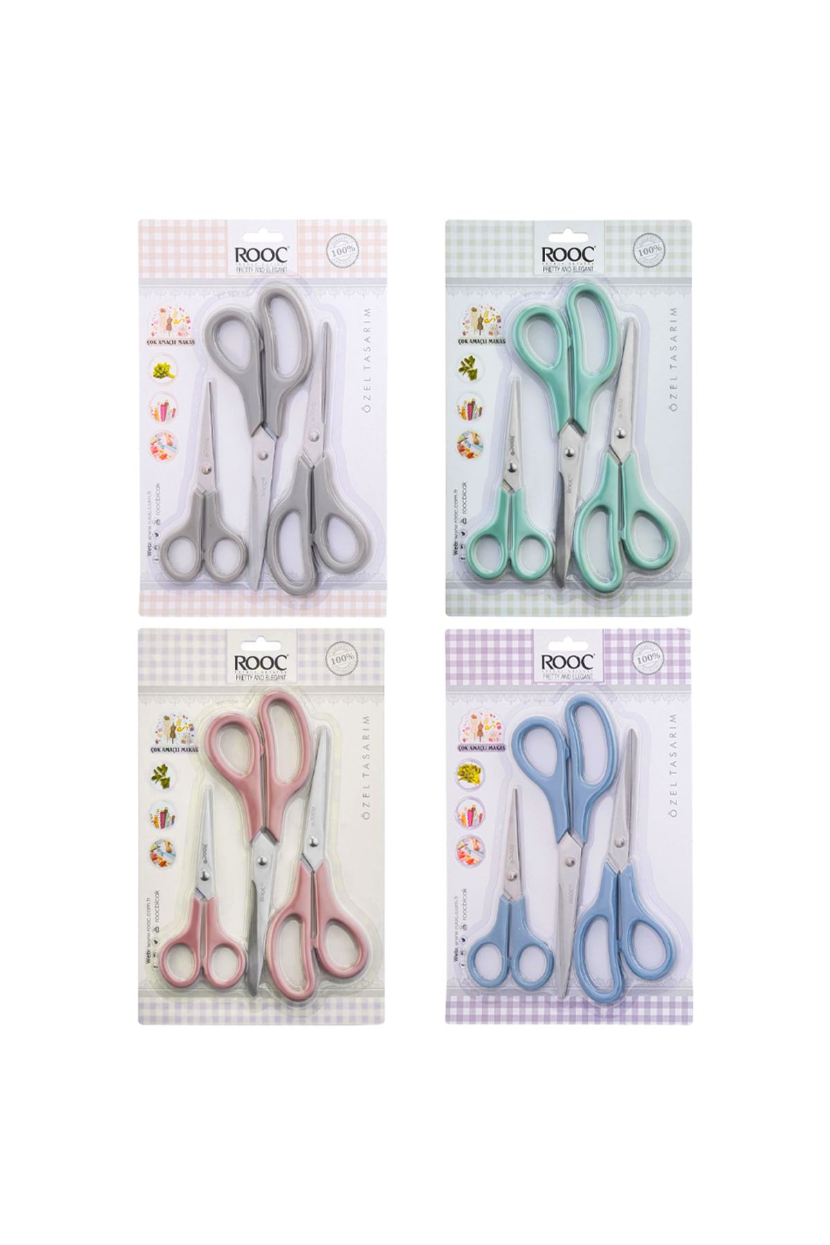 Banadabak ÇOK AMAÇLI MAKAS SETİ MKS8 14 CM - 21 CM - 19 CM 3 LÜ KARTELA (1 Adet Fiyatı)