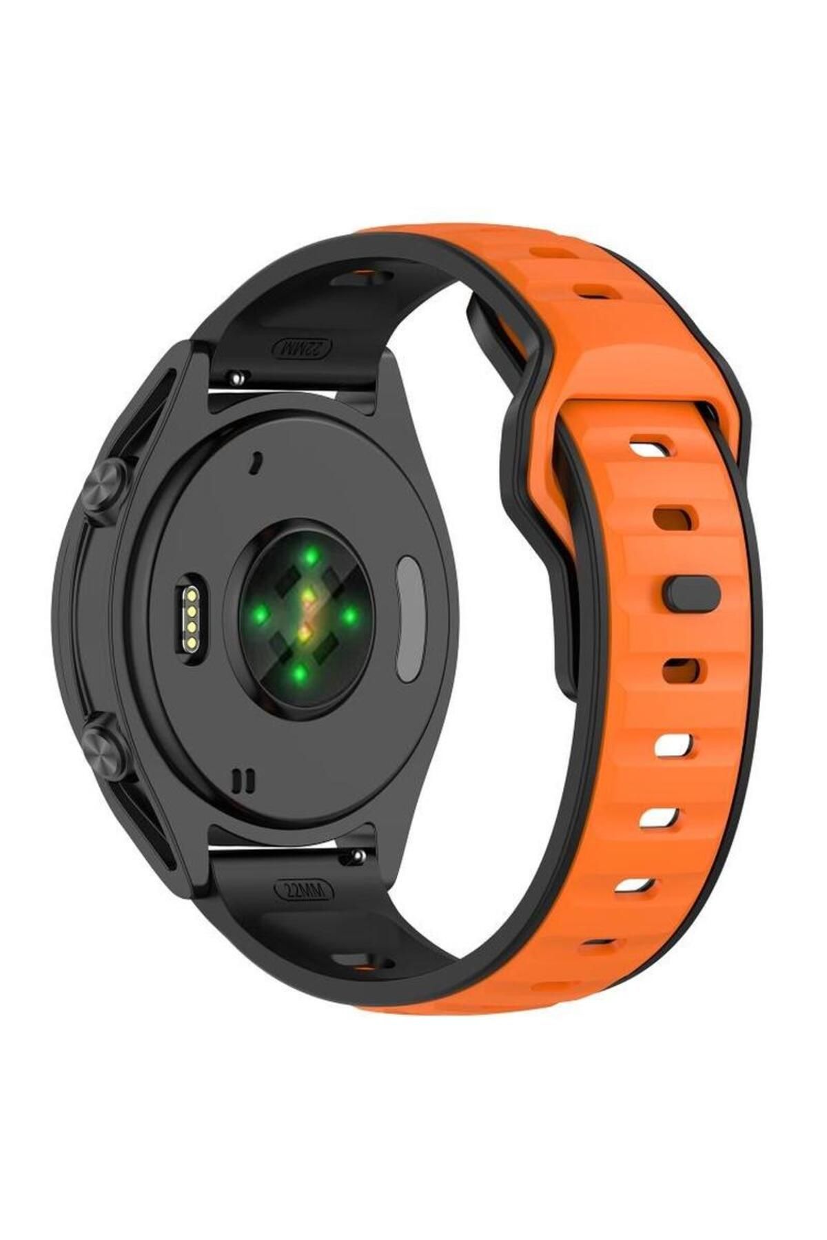 Alstrap Huawei Watch Gt5/Gt4/Gt3 Pro/Gt3 46mm Uyumlu 22mm Spor Çift Ton Silikon Kordon Kayış