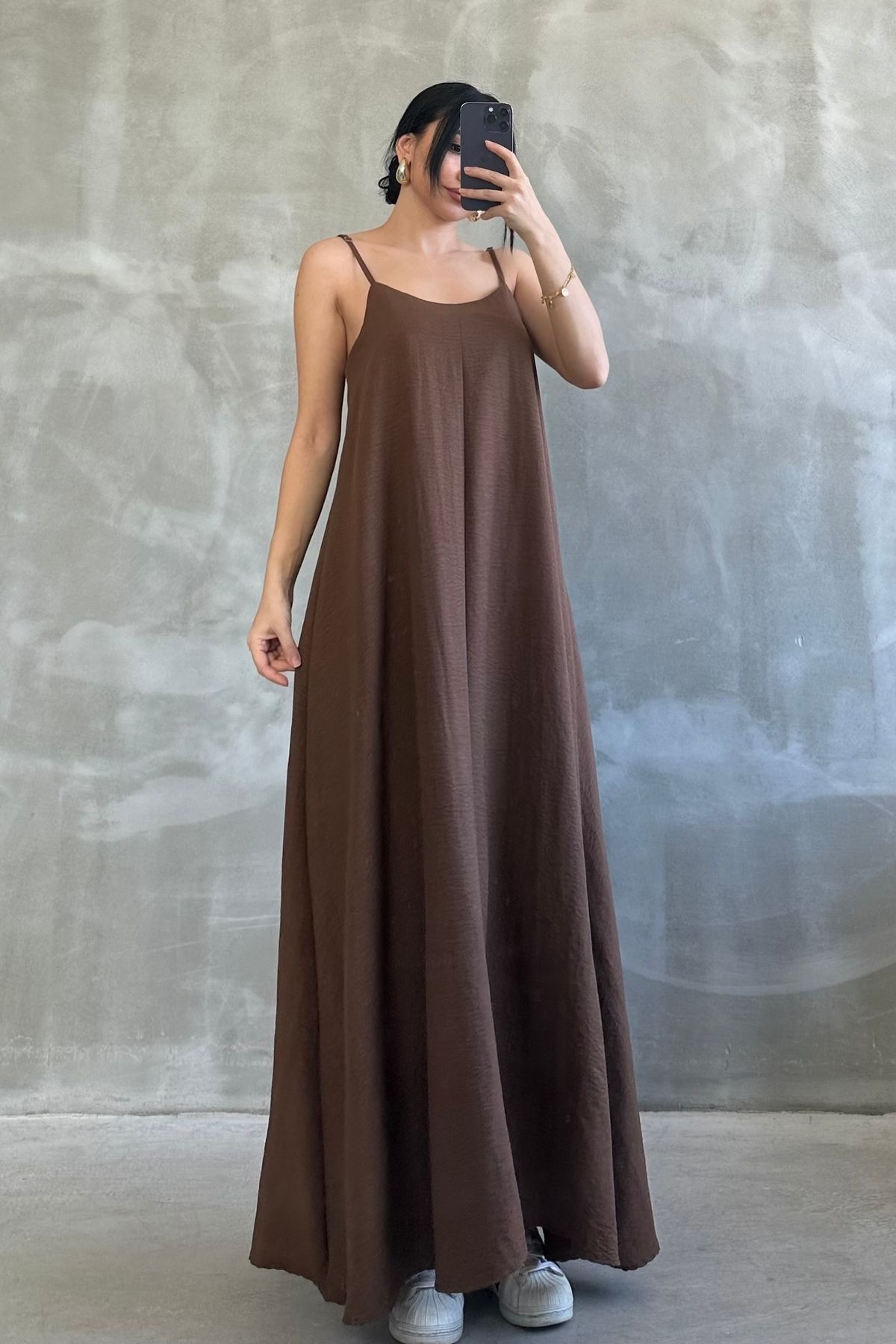 OKSOCOLLECTİON Askılı Yazlık Bol Elbise