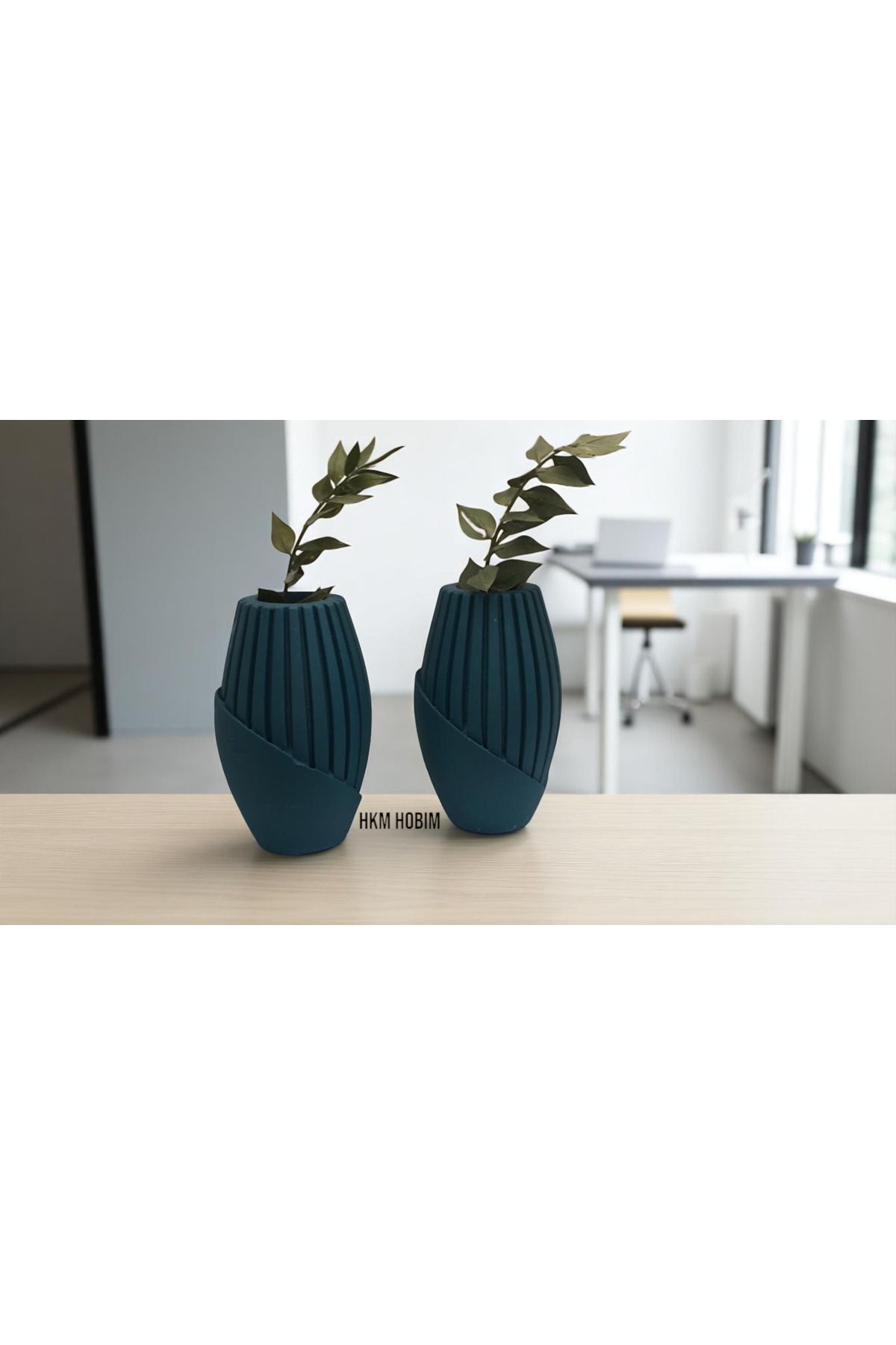 HKM Hobim-Modern Decorative Vase Set – Emerald Stylish Design, for Flower or Decor Use (Except Plants) 2