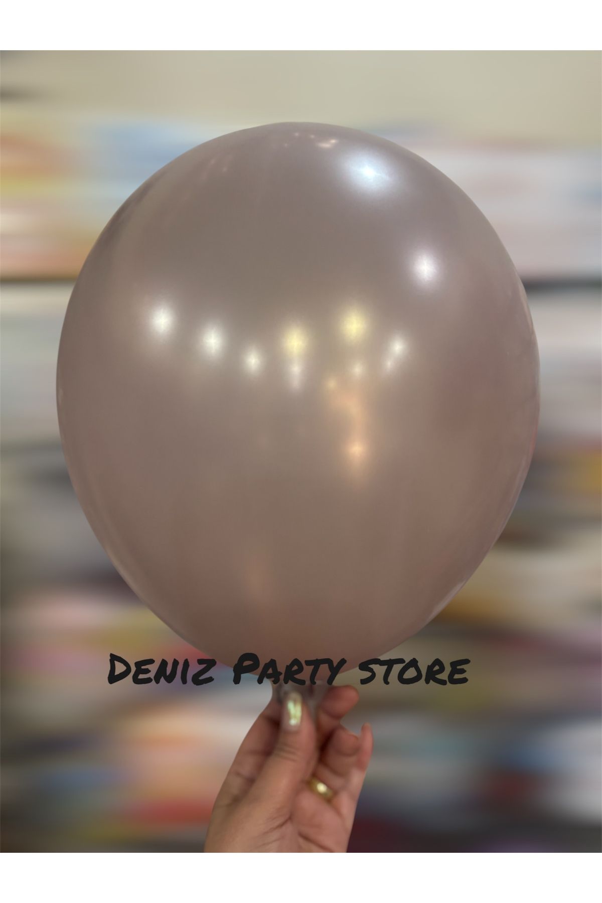 Deniz Party Store Rustik Keten renk Metalik balon 5 adet