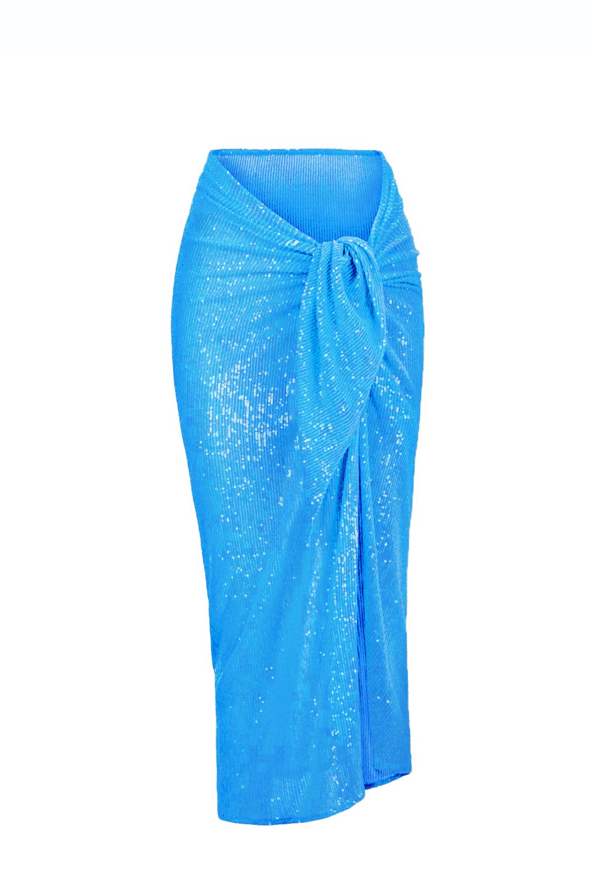 ALMYROS Nero TURKUAZ Yumuşak Payet Midi Fashion Pareo