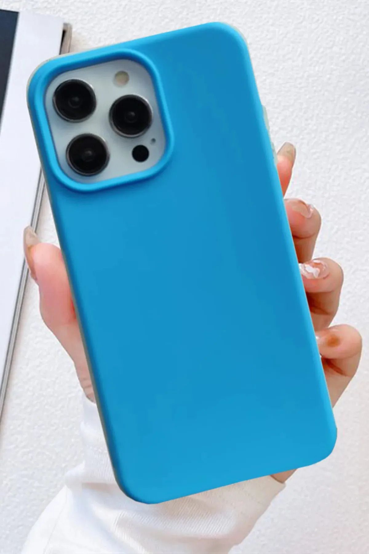 nexnova İphone 15 Pro Max Uyumlu Kılıf Kadife Lansman Soft Yumuşak Liquid Silikon Kamera Korumalı Kapak