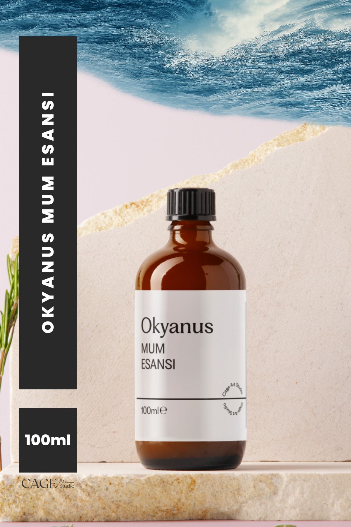 Cageartstudio Okyanus Mum Esansı 100 Ml, Yüksek Kalite Mum Esansı, Mum Koku Esansı, Soya Wax Esansı
