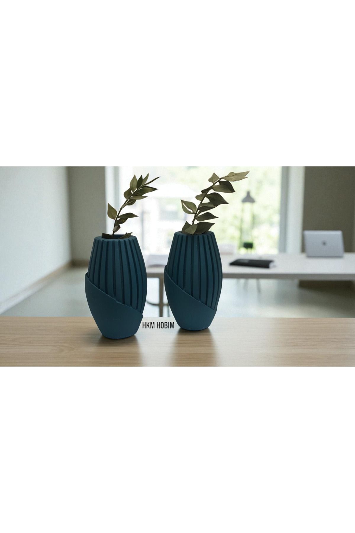 HKM Hobim-Modern Decorative Vase Set – Emerald Stylish Design, for Flower or Decor Use (Except Plants) 3