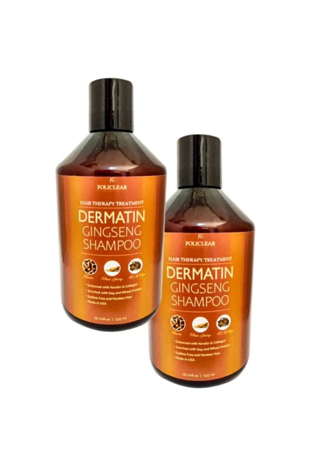feifei Policlear Dermatin Shampoo Ginsengli Özel Bakım Şampuanı 500 ml x 2 adet