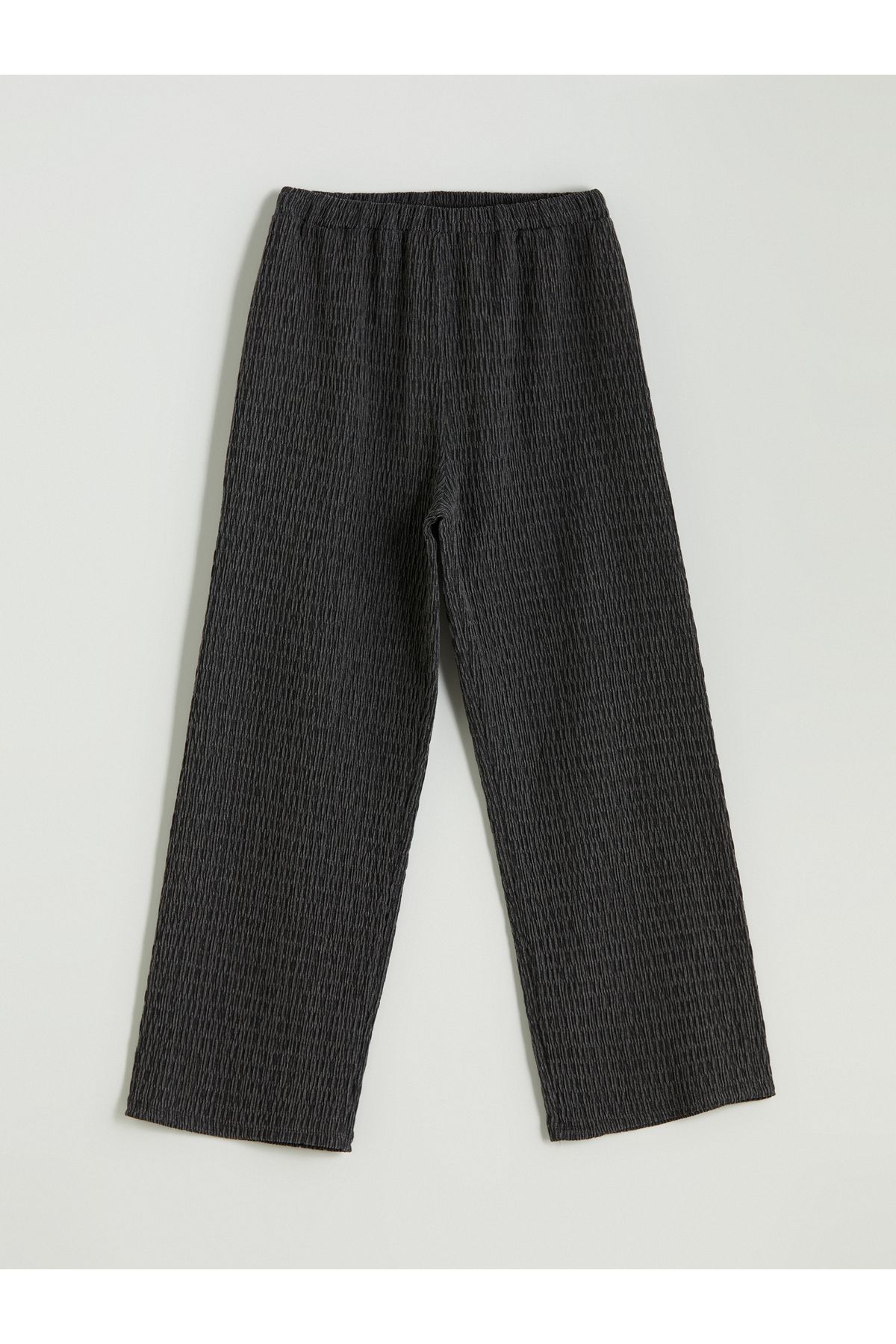 LC Waikiki-Elastic Waist Textured Girl's Trousers 1