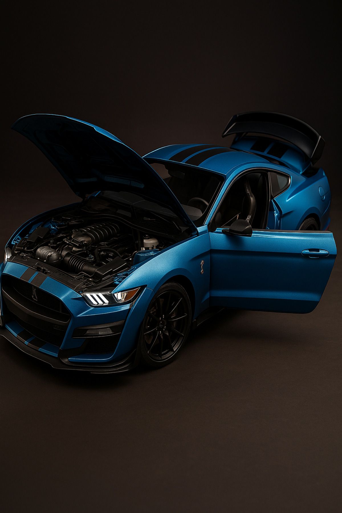 yumurcakstore 1/18 Ford Mustang Shelby GT500 Alaşım ve Döküm Spor Araba Modeli Döküm Metal Araba Yarışı Modeli