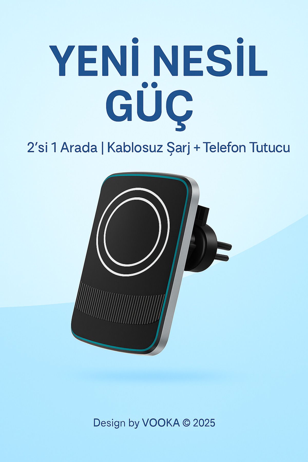 MO DOU 15W MagSafe Uyumlu Kablosuz Araç İçi Şarj ve Telefon Tutucu | 2'si 1 Arada, Hızlı Şarj, Izgara Tipi