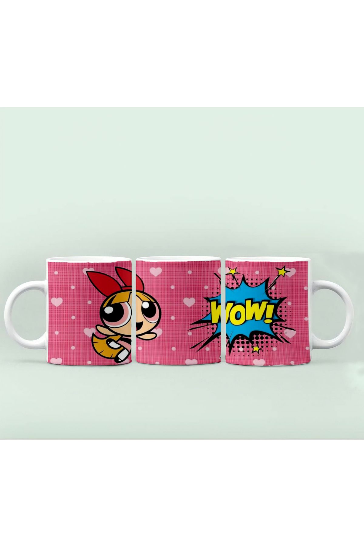 GünayStore PowerPuff Girls - Bubbles- Buttercup Blossom Baskılı Kupa Bardak 300 ml