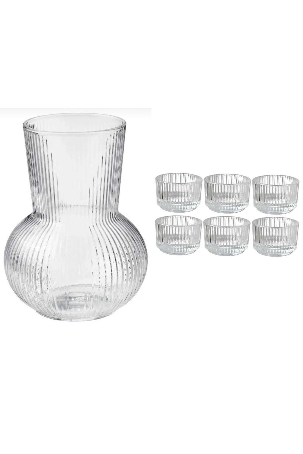 IKEA Padrag cam vazo 1 Adet - Fınsmak tealıght saydam cam 6 lı