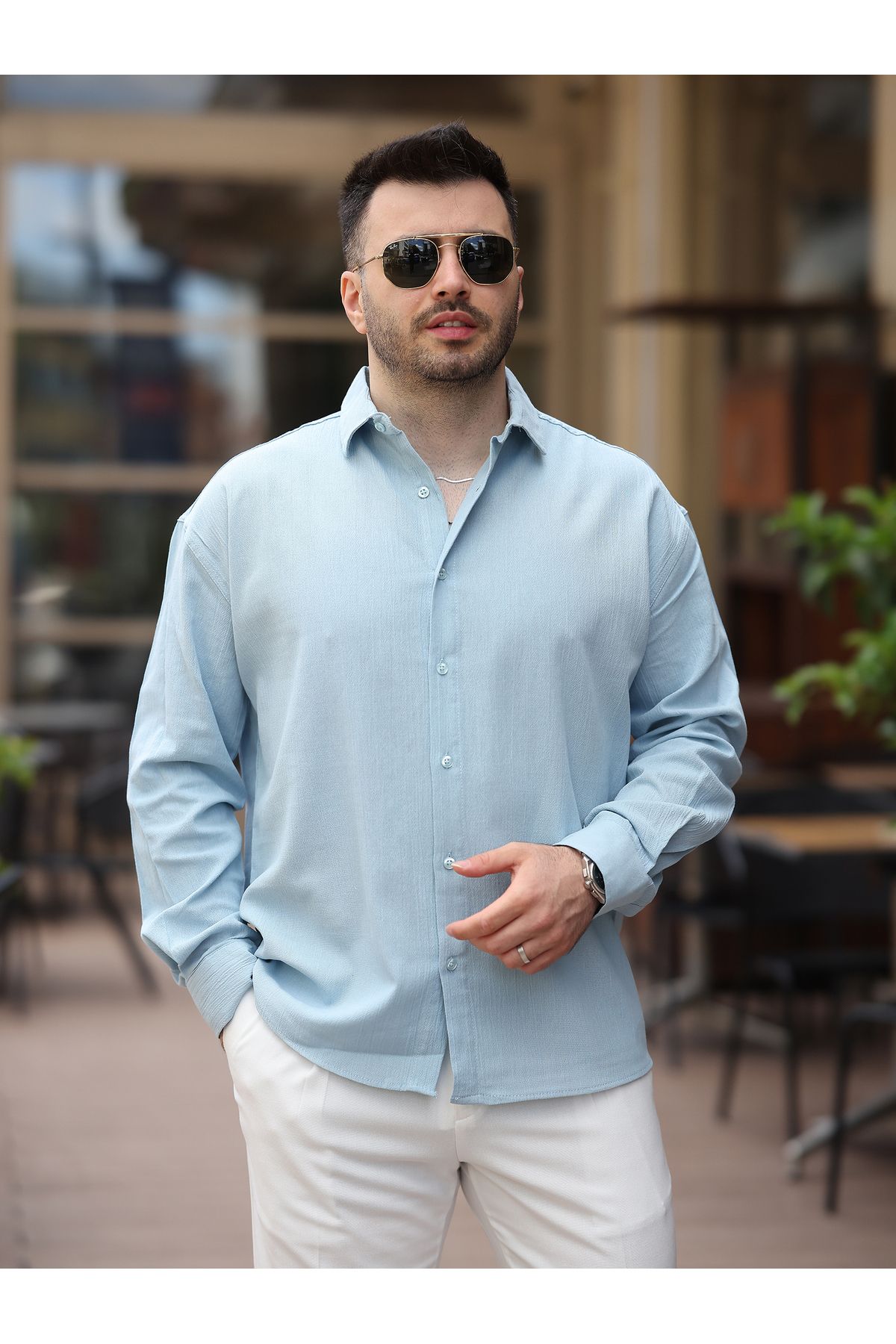 LUMAST Hafif Oversize Hafif Terletmez Muslin Gömlek
