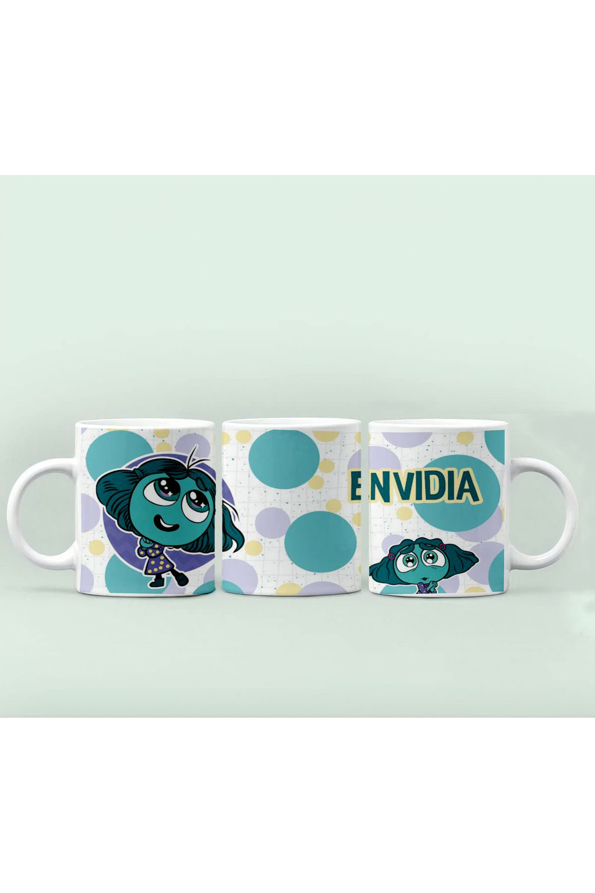 GünayStore Ters Yüz Serisi Kahve Kupası 300 ml ( Anxiety-Sadness-Joy-Envy-Bing Bong)