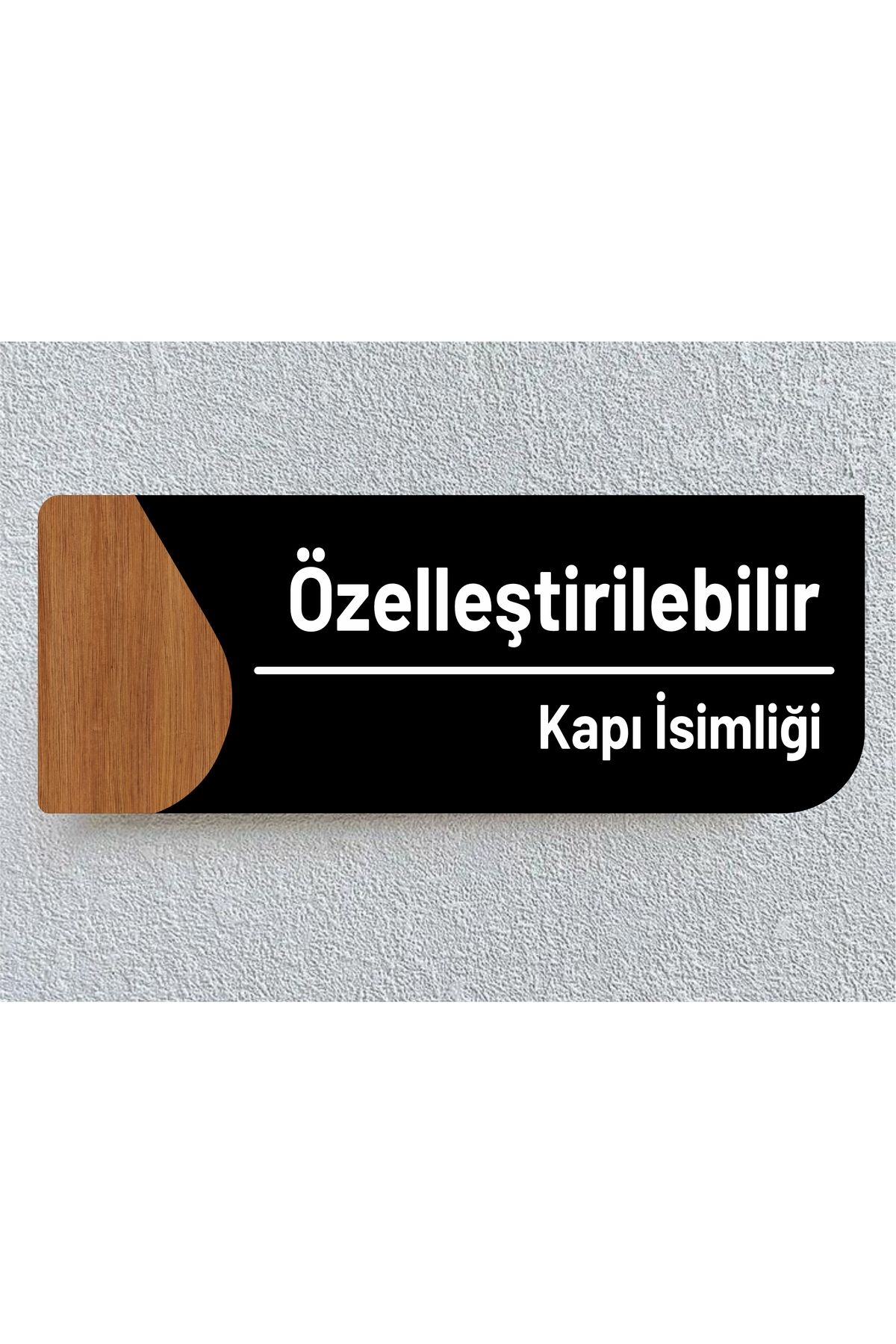zafrakreklam Özelleştirilebilir Ofis Oda Kapı isimliği Yönlendirme Tabelası Kişiselleştirilebilir 26X10CM Siyah