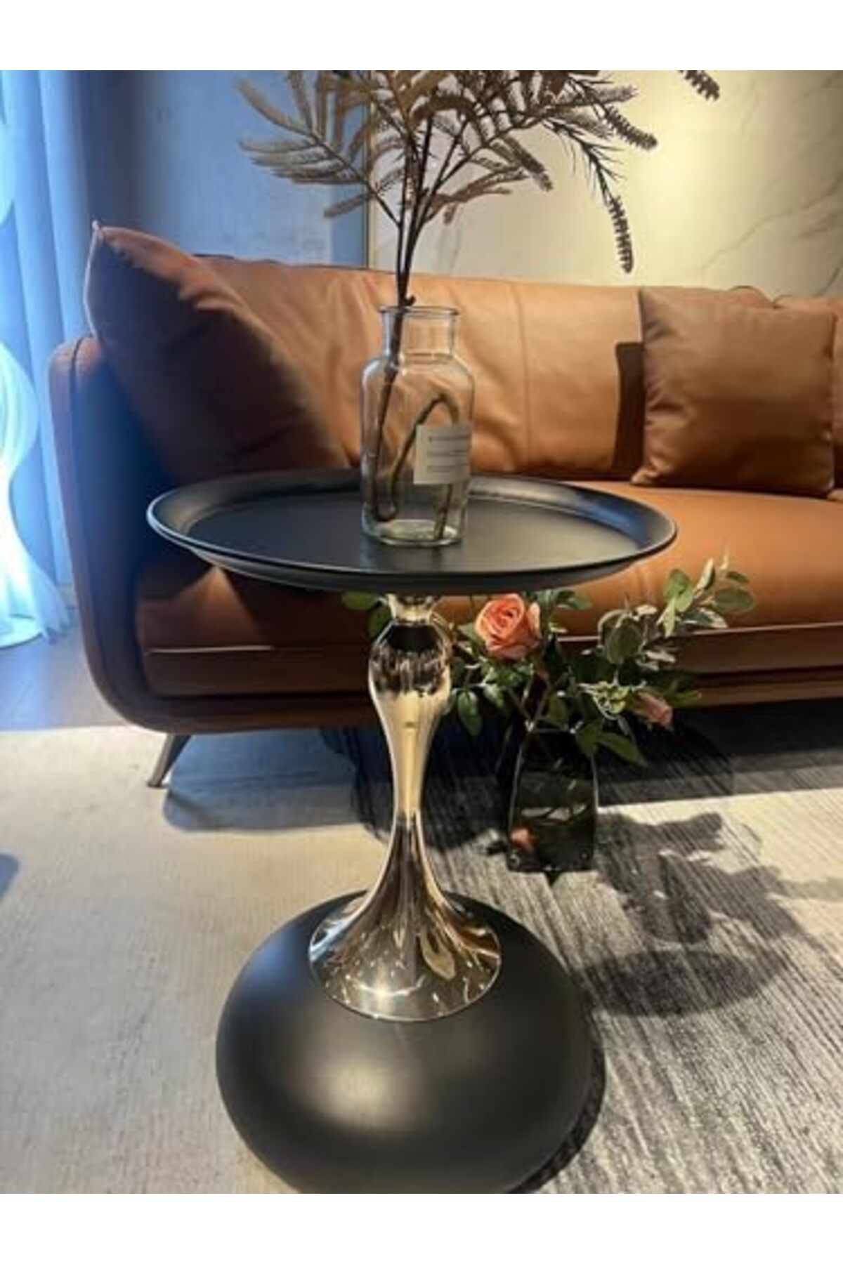 Generic-White Nordic Style Light Luxury Simple Round Table, Side Table, Metal Unique End Table 9