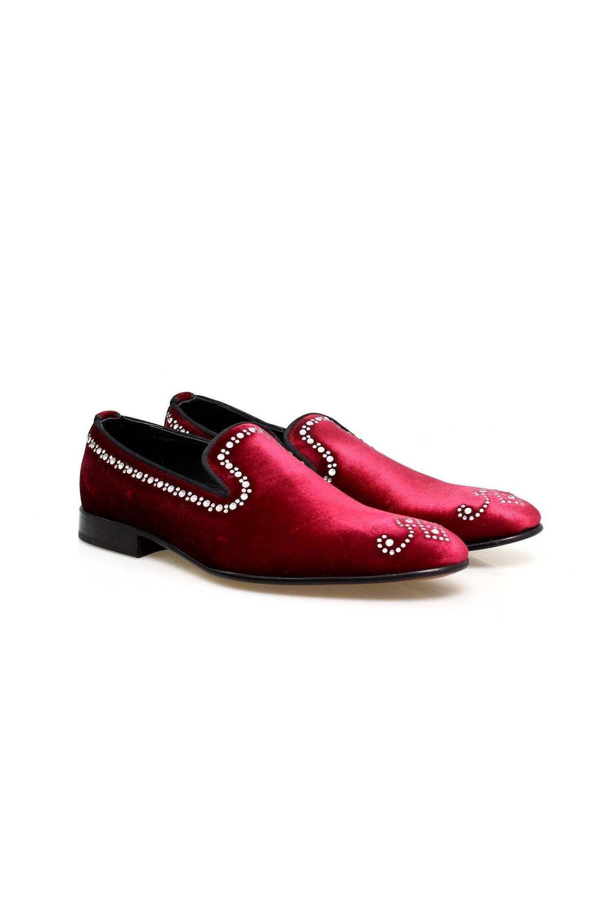Butik BORDO RENK BAĞCIKSIZ HAKİKİ DERİ KADİFE ERKEK AYAKKABI