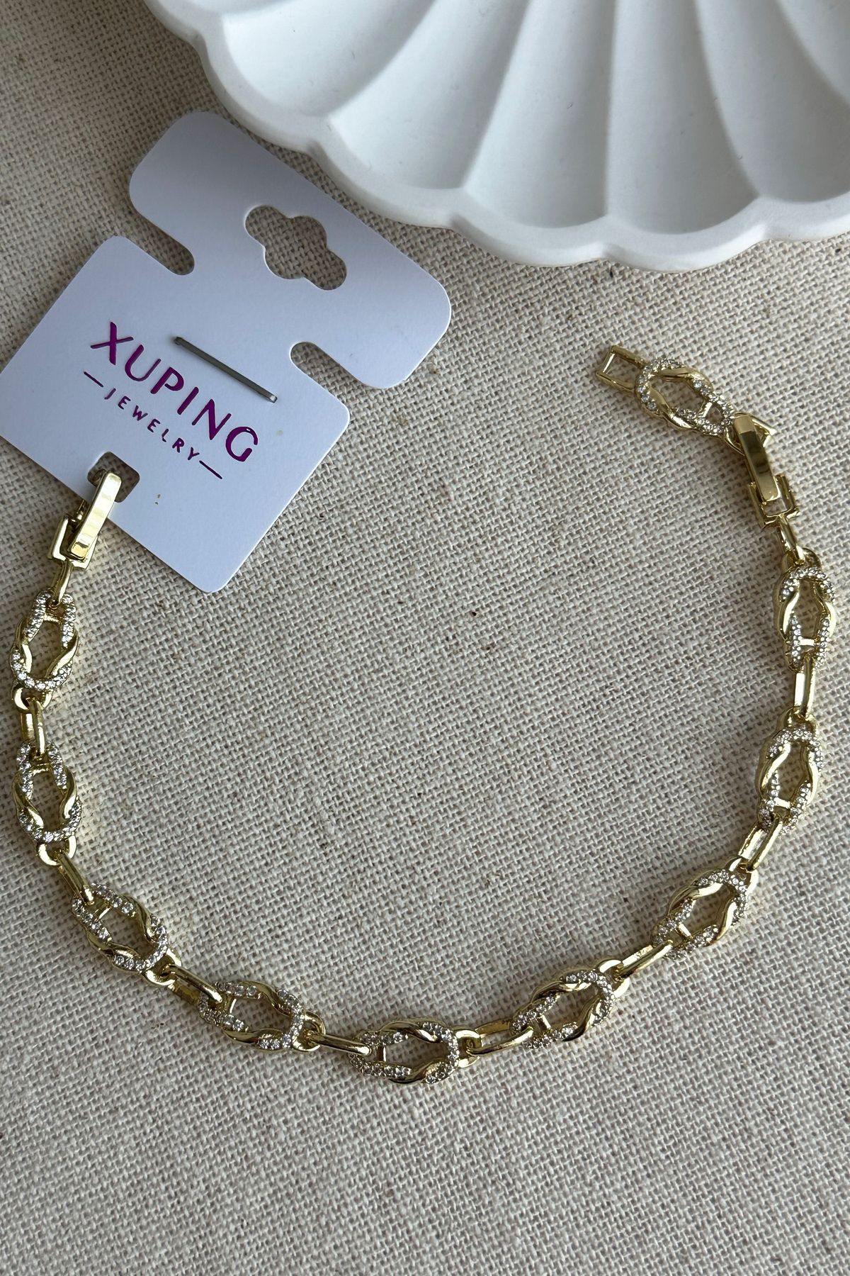 Modacaprea Xuping 14K Couger Kadın Bileklik – 17+2 cm | AltınRenk Kararmaz Xuping Takı