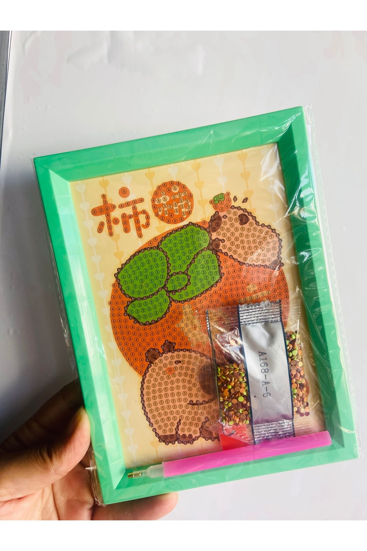 synshop Capybara Kapibara Elmas Mozaik Kendin Yap Boncuklu Taşlı Tablo (Çerçeveli) Sanat Kit Taşlama
