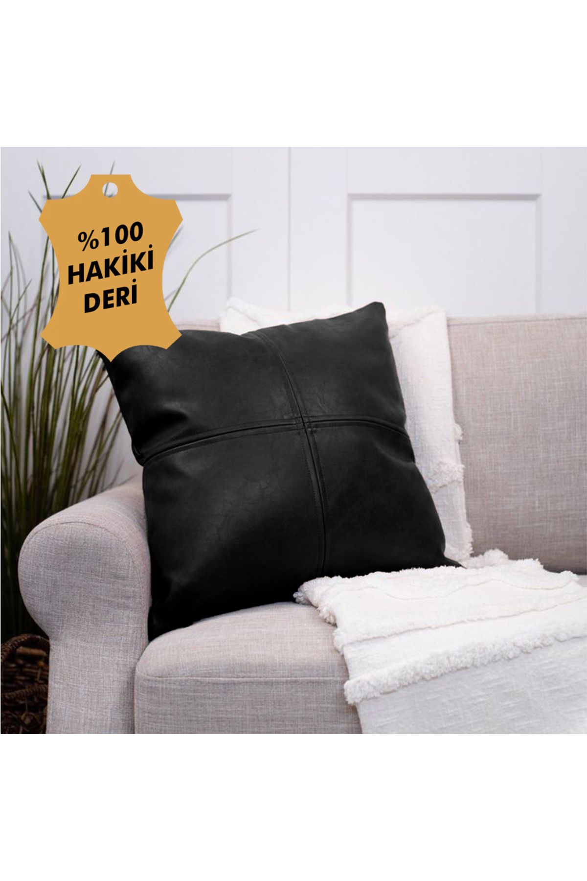 DeccoStil Veno %100 Hakiki Deri Kırlent Dolgulu 45x45 (1 adet)