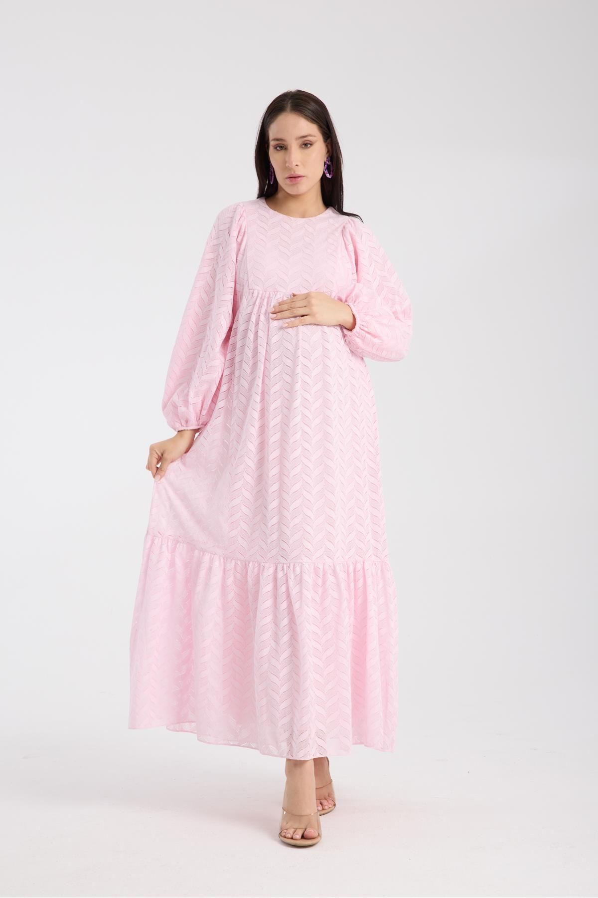 Işşıl IŞŞIL 34548-Hamile Giyim OverSize Dantel Hamile Elbise