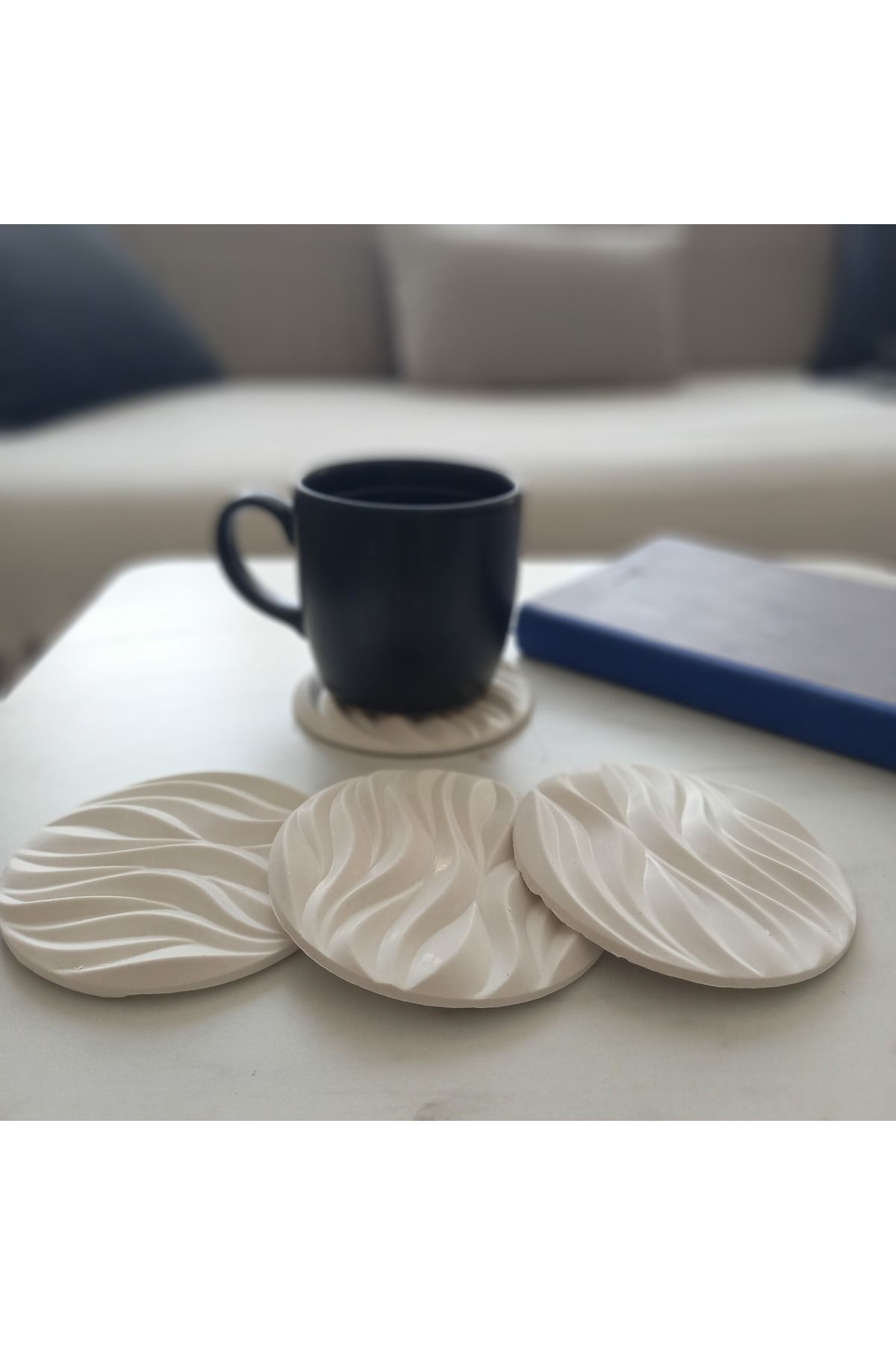 SEZSAN HOME Çizgi Desenli Bardak Altlığı 4’lü Set