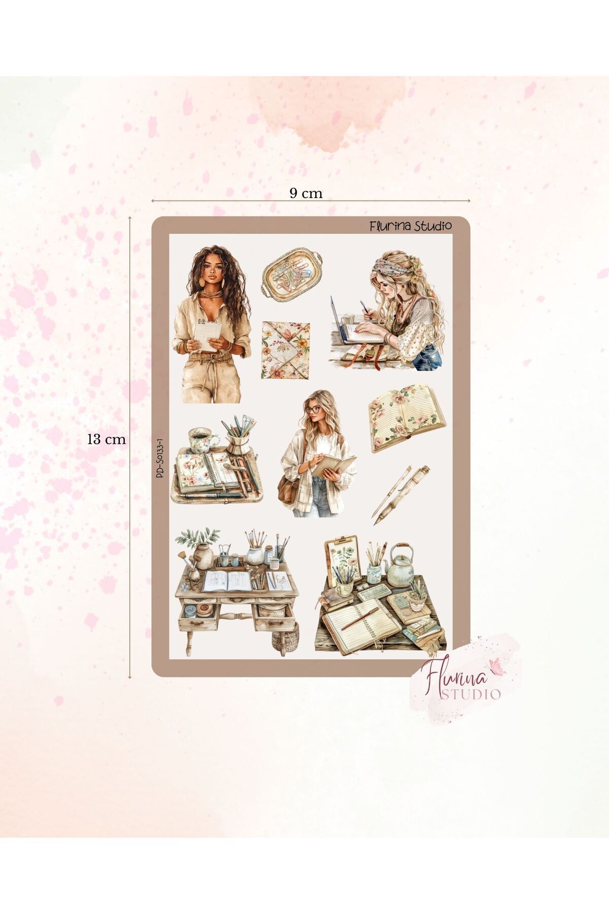 Flurina Studio Boho Planner 3 Sayfa Şeffaf Sticker Seti