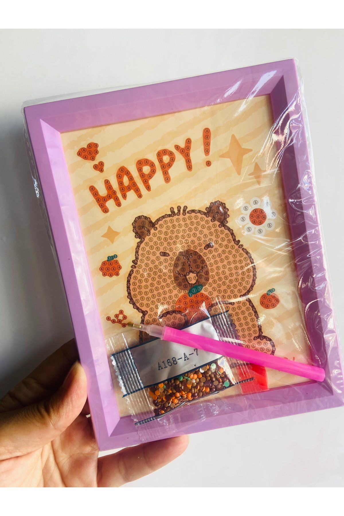 synshop Capybara Kapibara Elmas Mozaik Kendin Yap Boncuklu Taşlı Tablo (Çerçeveli) Sanat Kit Taşlama