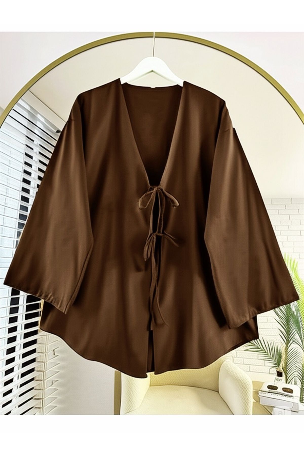 Nergis Neva Butik Exmoor Önü Baglamalı Kimono -fumel