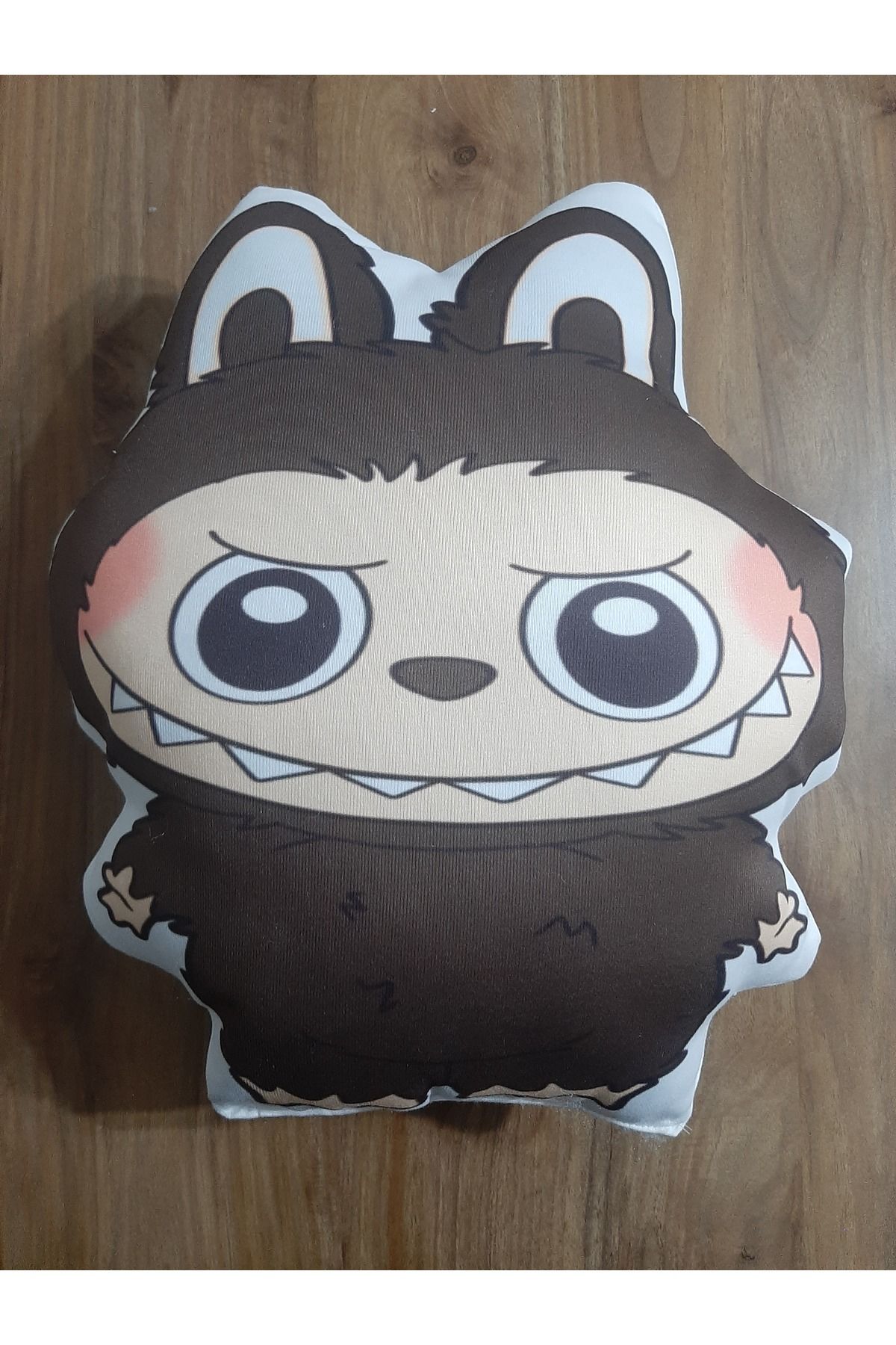 owl bag OW BAG Labubu kahverengi desenli Şekilli tasarım chibi karakter Yastık