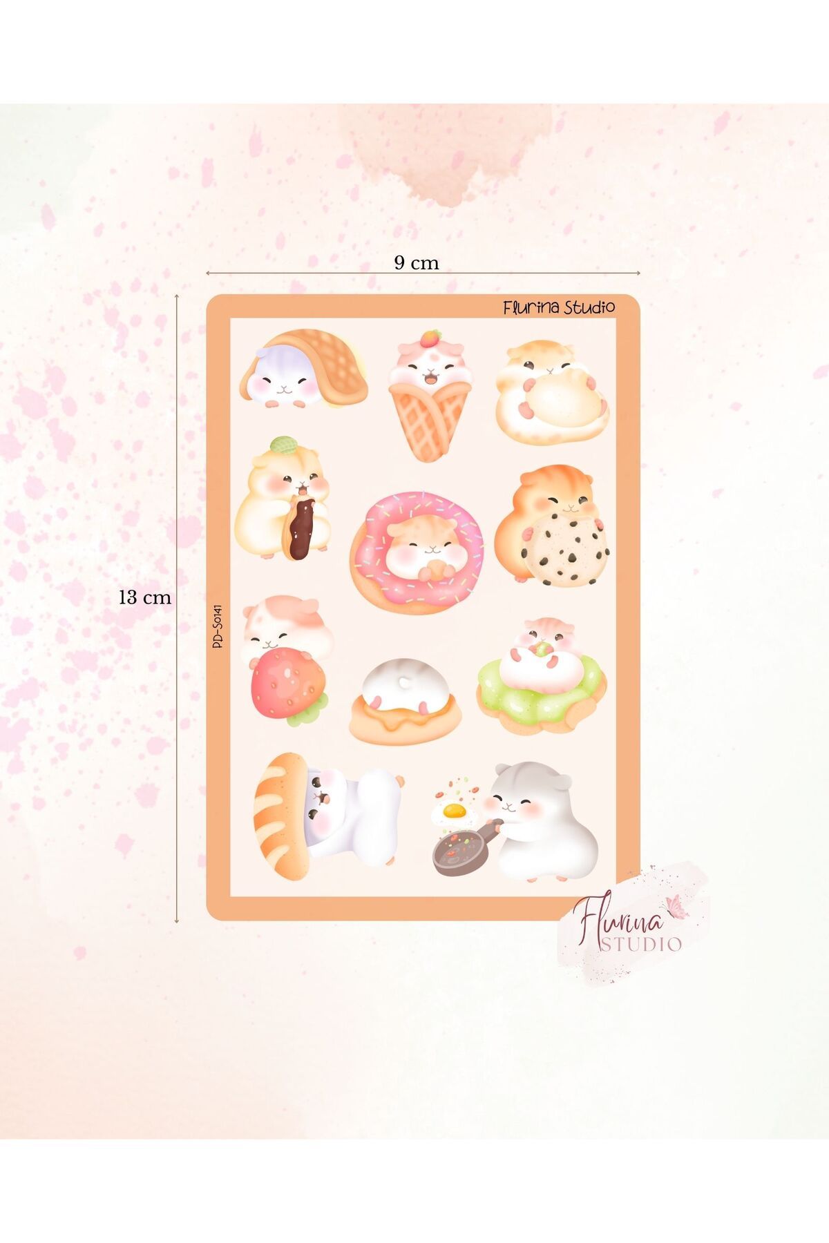 Flurina Studio Chibi Hamster Şeffaf Sticker Sayfası