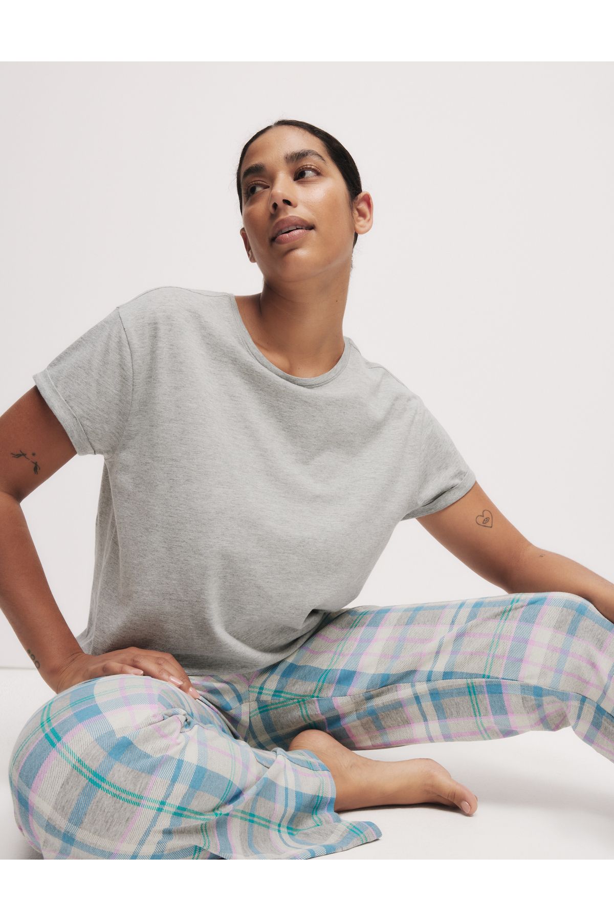 Marks & Spencer Pamuk Karışımlı Yaprak Desenli Pijama Takımı