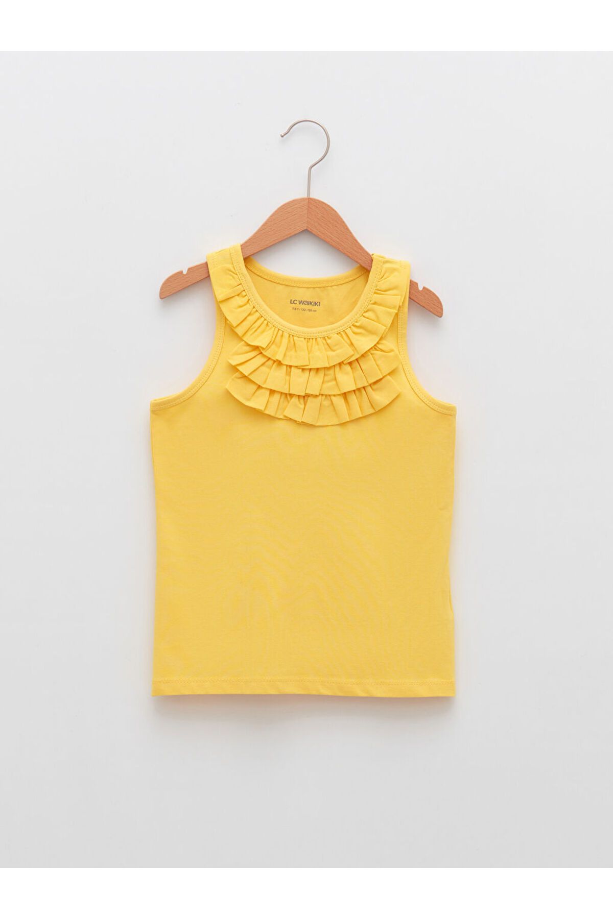 LC Waikiki LCW Kids Sari Bisiklet Yaka Basic Kız Çocuk Atlet S21739Z4NVY25