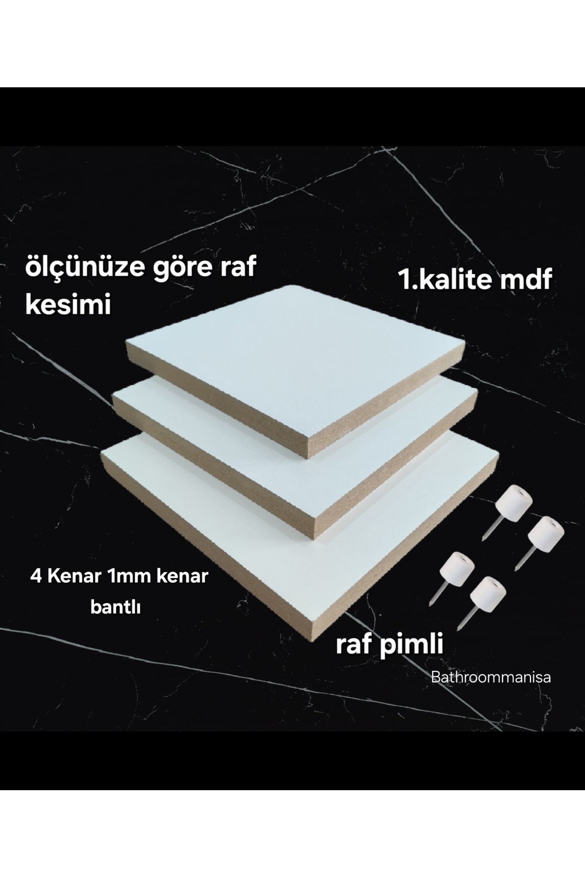 teknotrust 30x30 Beyaz MDF Dolap İçi Özel Ölçü Raf, şık ve kullanışlı depolama çözümü