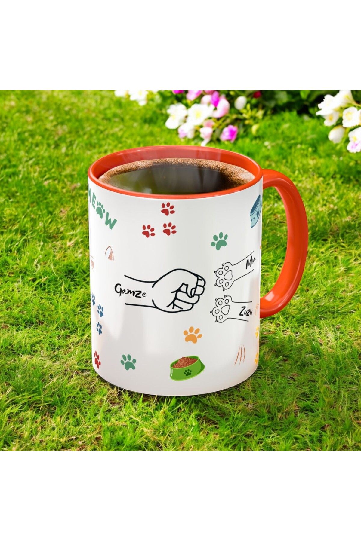 mugshop Cat Mom-Kedi Annesi Kaliteli Porselen İsim Yazılabilir Kupa Bardak