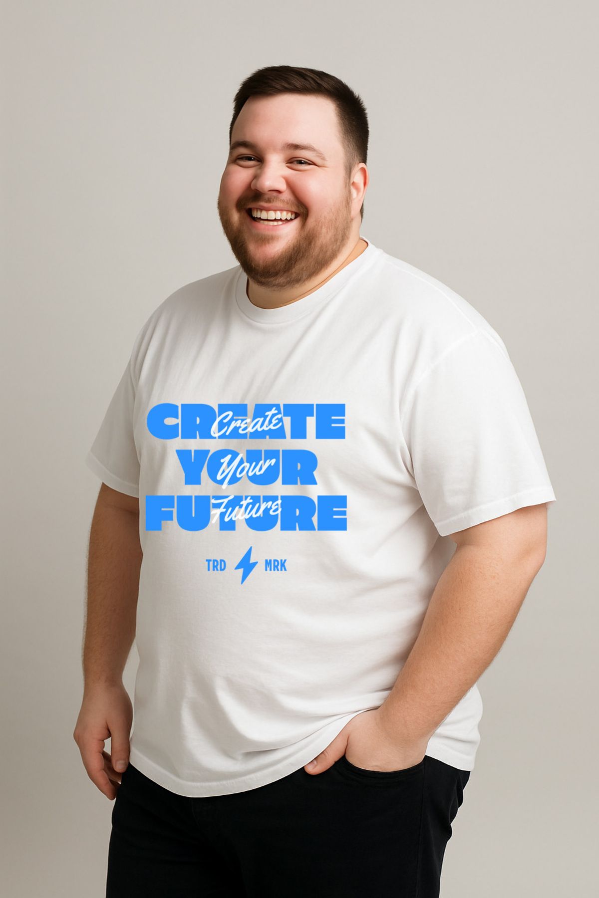 DogFish Beyaz CreateYourFuture Baskılı Tişört Gün Boyu Rahatlık