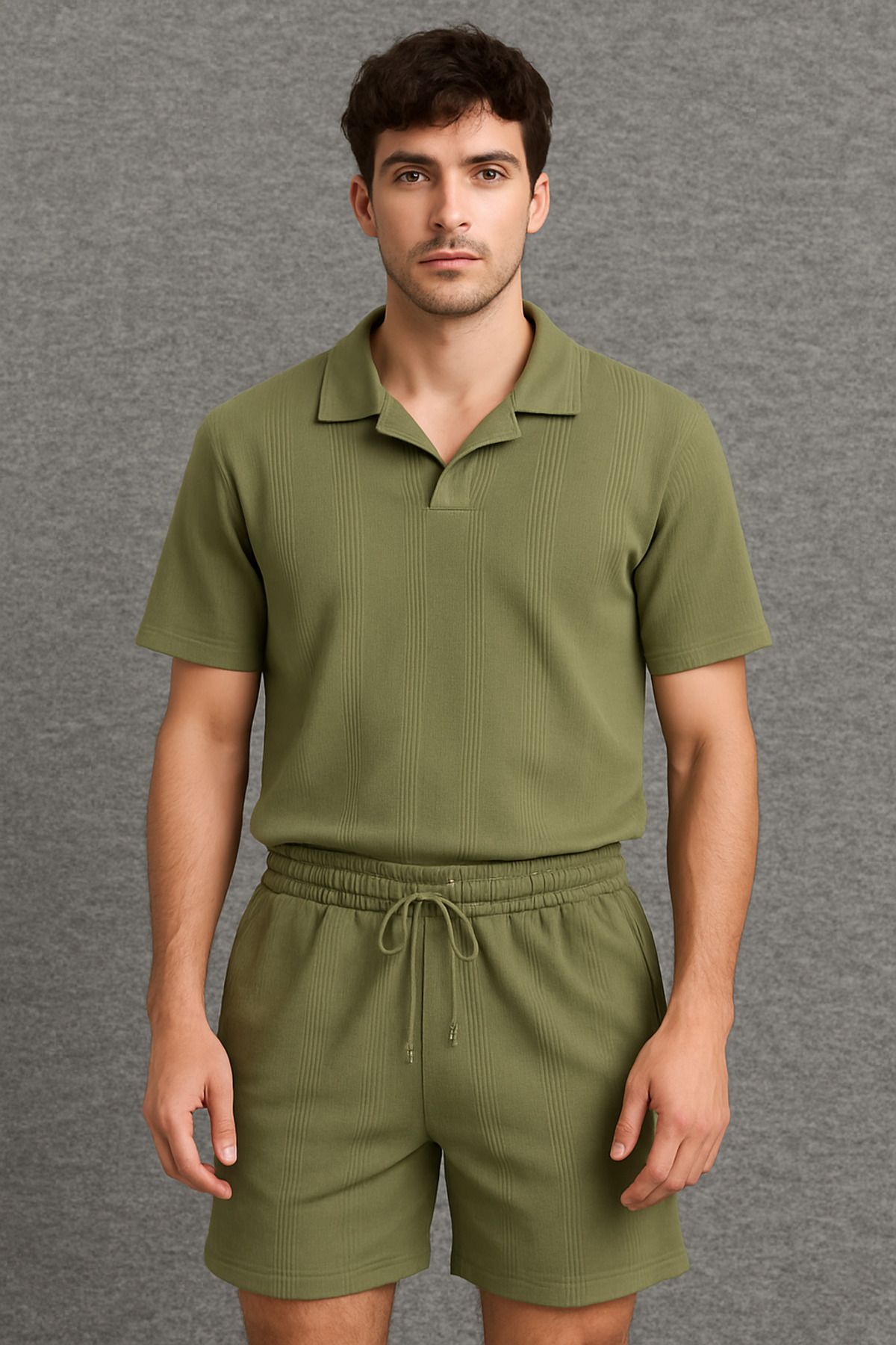 VOGUEMET Erkek Polo Yaka Şortlu Takım | Rahat Kalıp | Yazlık Spor Şık 2’li Set