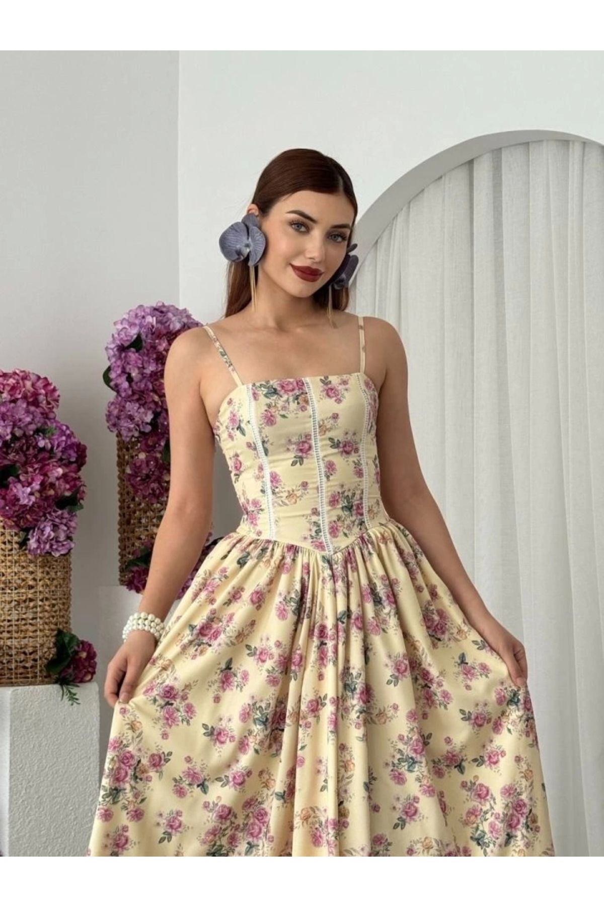 nedo7 Pars İp Askılı Elbise